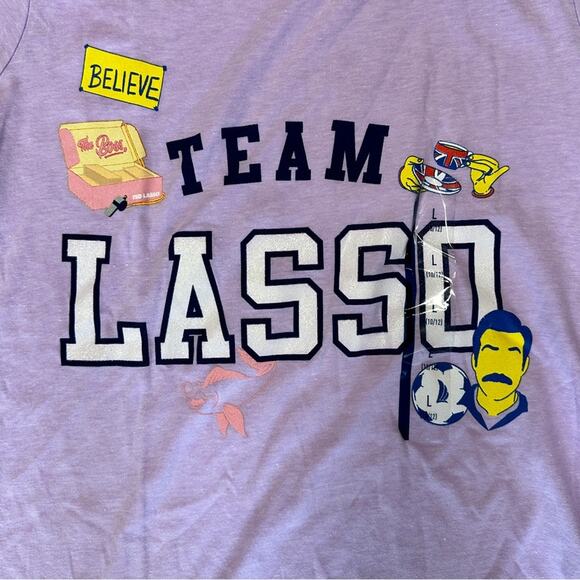 New Girl's Ted Team Lasso Purple Graphic Tee XL 14/16 - Picture 3 of 4